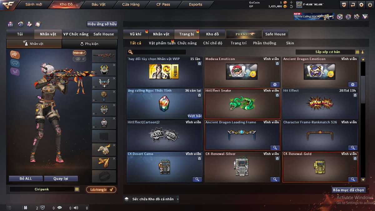 shop acc cf uy tin gia re